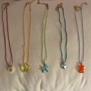 set of five necklaces